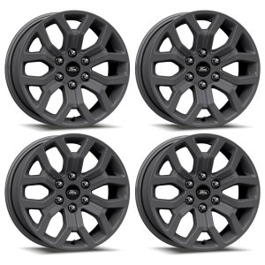 Ford F-150 Wheels - Ford Racing - 18x7.5, Cast, Set of 4; Includes Center Caps and TPMS Sensor + Activation Tool - Matte Gray - `15-`22 Ford F-150 Wheels - Ford Racing - 18x7.5, Cast, Set of 4; Includes Center Caps and TPMS Sensor + Activation Tool - Matte Gray - `15-`22